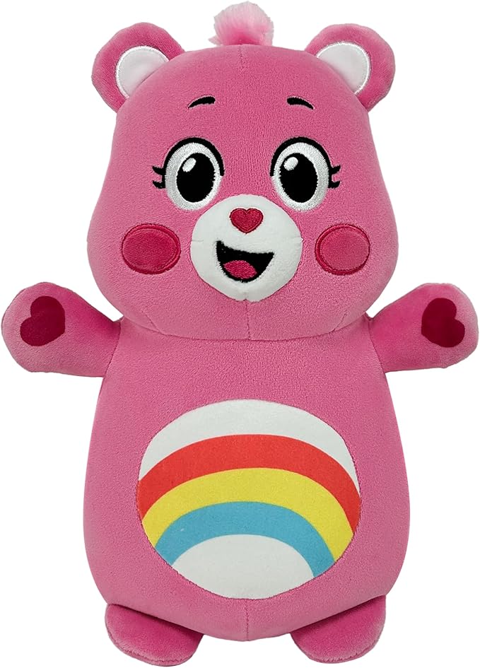 Squishmallows Original "Care Bears" 10in Cheer Bear HugMees – Ultrasoft Official Jazwares Plush (Medium-Sized)