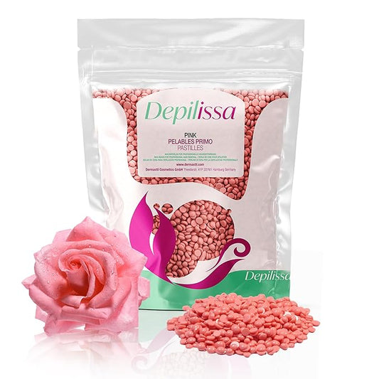 Pink Hard Wax Beads 14.1 oz – Stripless Brazilian Wax Beads for Face, Bikini & Sensitive Skin – Low-Temperature Hard Wax for Women & Men – Removes Short & Coarse Hair – Made in Italy