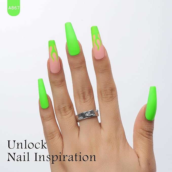 MAYCHAO 15ML Neon Green Gel Nail Polish 1Pc Bright Green Gel Polish Soak Off UV LED Nail Polish Nail Art Starter Manicure Salon DIY at Home, 0.5 OZ
