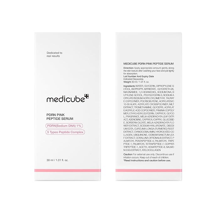 medicube Salmon DNA PDRN Pink Peptide Serum, Pink glow serum, Peptide, Niacinamide, Hydrating & Moisturizing & Firming, Uneven Skin Tone, Korean Skincare | 1.01 fl.oz. (1.01 fl.oz., Salmon DNA PDRN)