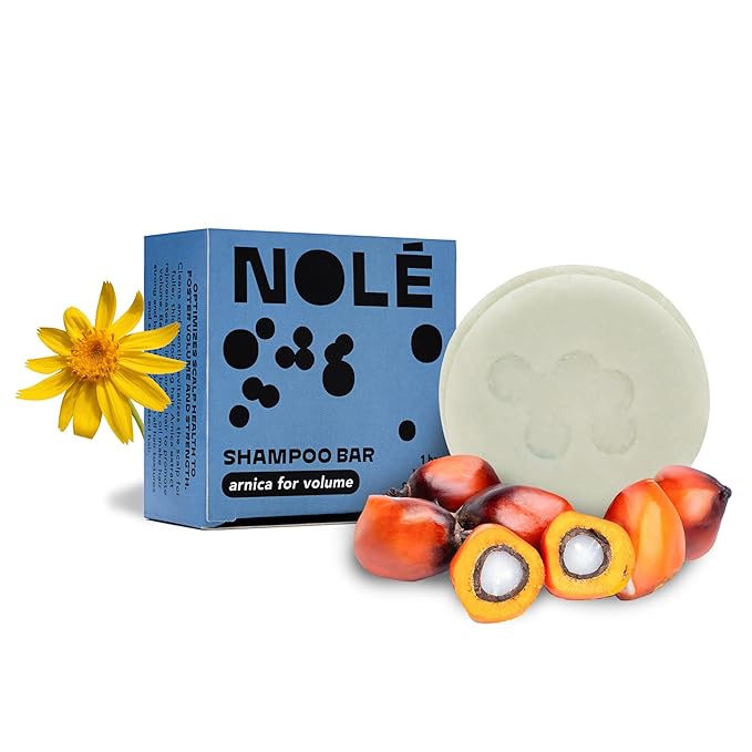 NOLE CARE Sustainable Bar Shampoo with Arnica & Batana Oil, for Thinning Hair (3 oz) - PH Balanced, Rice Protein Based, Thickening Formula, Sulfate-Free, Plastic-Free