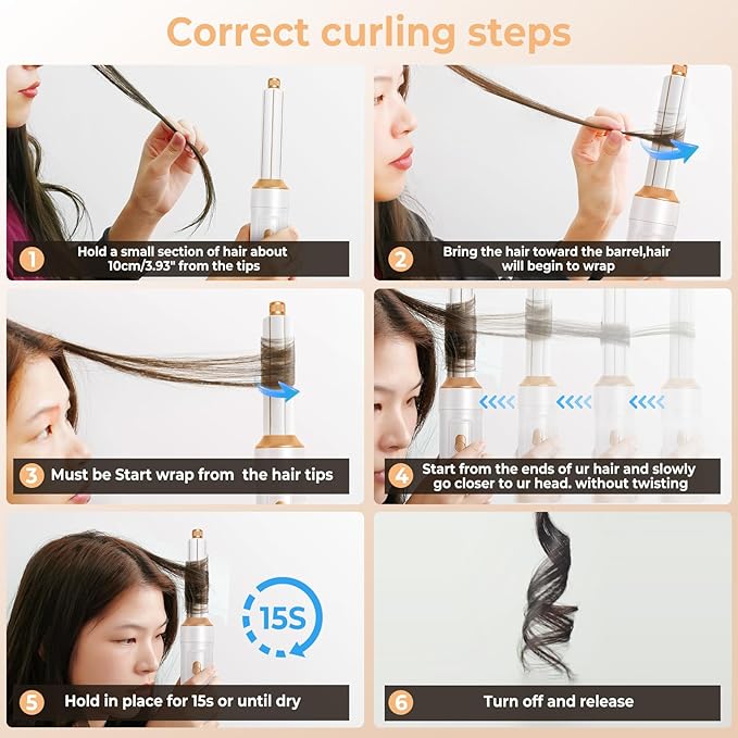 6 in 1 Hair Dryer Brush, Foldable Blow Dryer Brush with Air Styler Curler Wrap, Detachable Hot Air Brush Dry,Volumize, Straight,Curl, Negative Ion Brush Blow Dryer with Diffuser, Hair Styler Tools