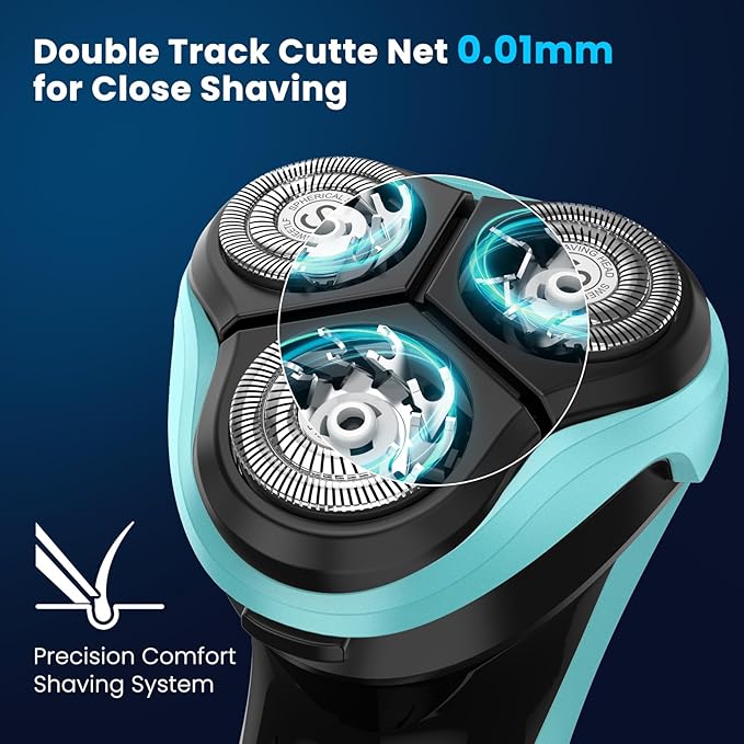 SweetLF Electric Razor for Men with Pop-Up Trimmer, IPX7 Waterproof Electric Shaver, Rechargeable Cordless Shavers for Men, Type-C, 120Mins Runtime, Plug & Play