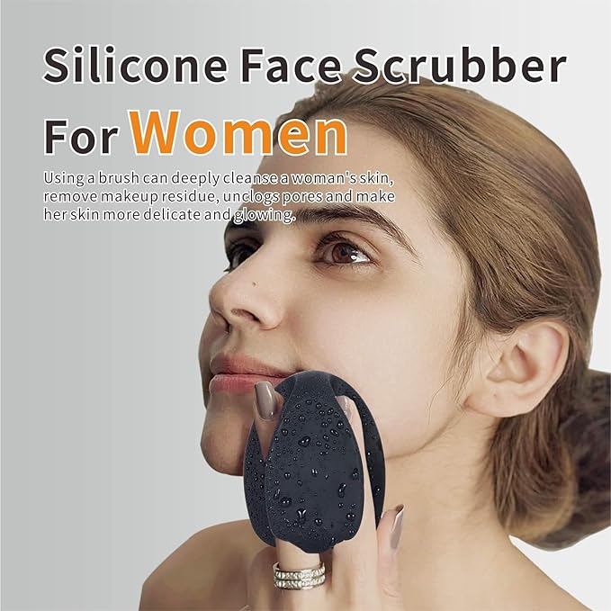 Silicone Face Scrubber,Soft Face Cleansing Brush,Face Pore Blackhead Remover Exfoliator for Face Nose Deep Cleansing Massage Makeup Removal for All Kinds of Skin Care Men Women