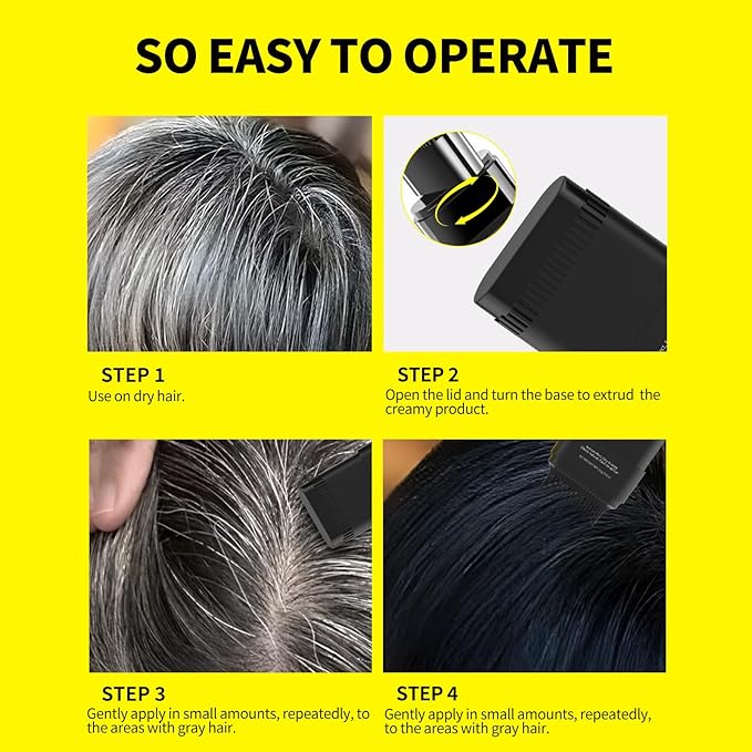 SEVICH Touch Up Comb 2 in 1 Korean, Instant Hair Root Touch-Up Stick | Dual-Sided Design For Natural Gray Coverage, Long-Lasting Moisturizing Formula With Plant Extracts,15g Dark brown