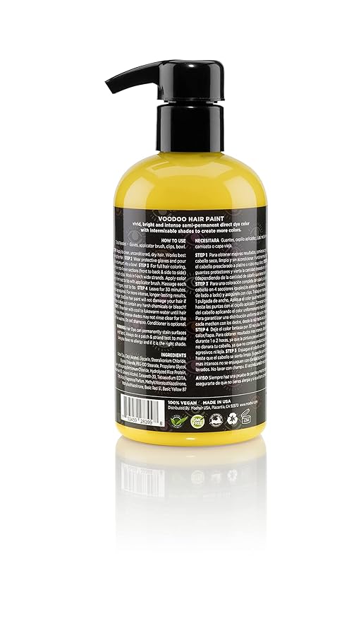 MOEHAIR Semi-Permanent Hair Color | Dark Blue Hair Dye 8 Oz | No Ammonia, Sulfate or Paraben | Vegan & Cruelty-Free | Voodoo Serenity Blue Hair Color (Yellow)