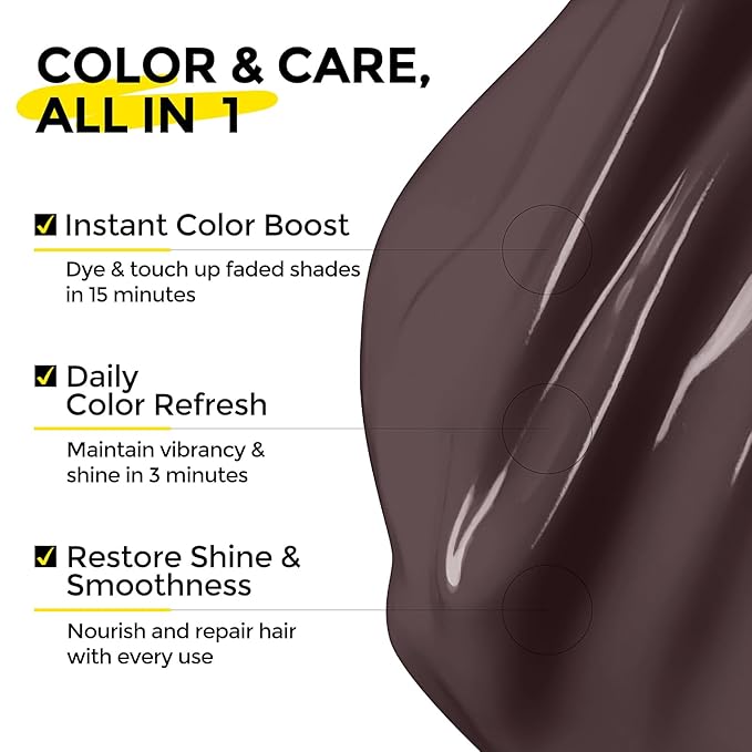 Semi Permanent Hair Color - 6 oz Color Depositing Conditioner with Shea Butter & Almond Oil- Color Conditioner Depositing Hair Mask - Vegan, Paraben, Ammonia & Sulfate Free -Light Ash Brown