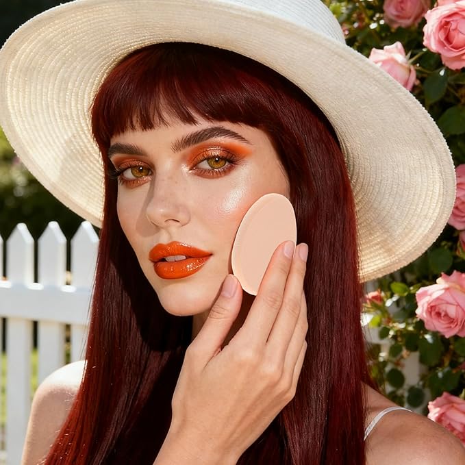 4 Packs Oval Puff Beauty Egg, Makeup Sponge Foundation Sponge Professional Beauty Blender Make up Puff for Eye Foundation, Blush Application, Forehead, Cheeks, Dry and Wet (Skin Tone)