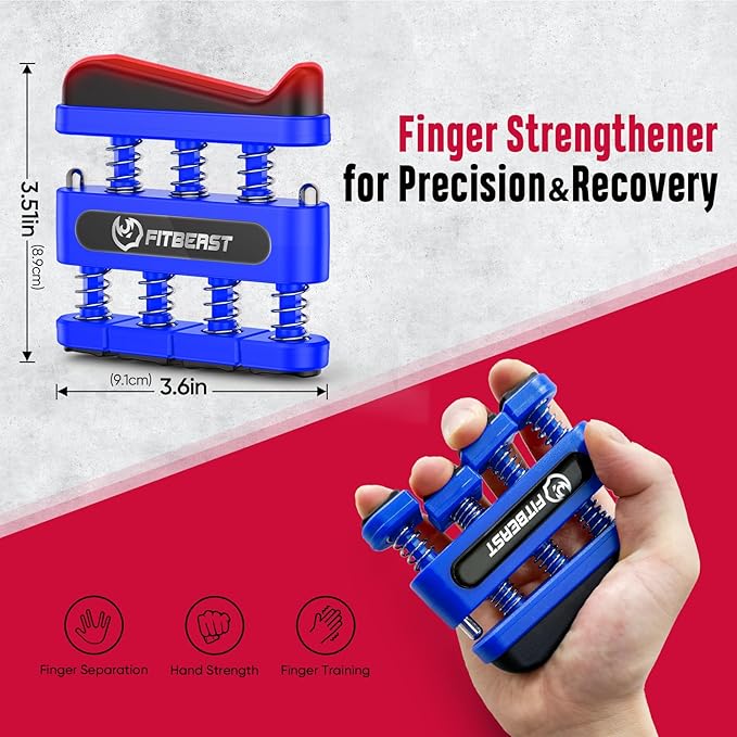 FitBeast Grip Strength Trainer, Hand Gripper Strengthener Kit - 6 Pack with Adjustable Resistance Forearm Strengthener, Forearm Exerciser and Massage Balls for Hand Therapy, Grip Training