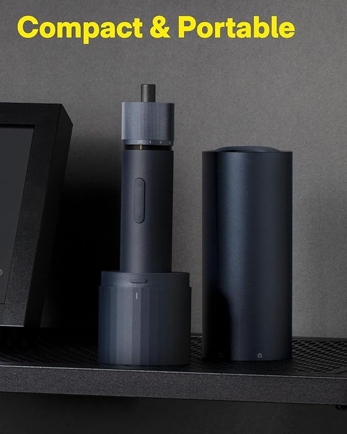 HOTO Electric Screwdriver Rechargeable, 3.6V Cordless Screwdriver Set USB-C, 1/4'' Hex Bits, 3 Torque Settings, 1500mAh Battery, LED Light & 12 S2 Metal Bits for Furniture/Electrical Repairs