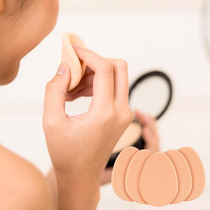 5 Packs Makeup Sponges Oval Puff Make-up Egg Air Cushion Puff Beauty Foundation Sponge Professional Makeup Wet and Dry for Eye Foundation Blush Application Forehead Cheeks