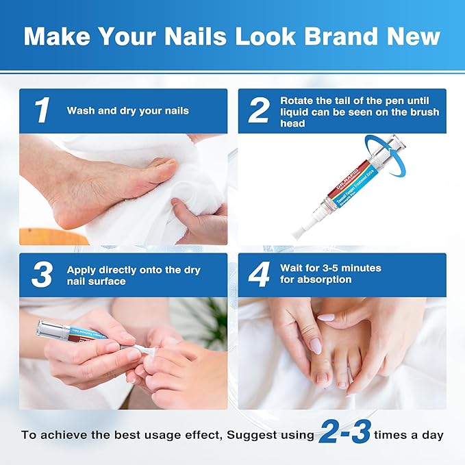 Toenail Fungi Treatment Extra Strength - Fungi Nail Pen Antifungal Repair for Damaged Nails, Fast-Acting Solution for Toe & Fingernail Fungi, Ideal for Nail Health Concerns Athletes 5ml/0.18FLOZ 3Pcs