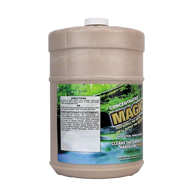Zenex Magic Hand Soap - Industrial Hand Cleaner for Auto Mechanics | Shop Soap | Walnut Shell Scrubbers to Remove Grease, Oil, Ink & Paint | Moisturizing Ingredients | 1 gallon (4 Pack)