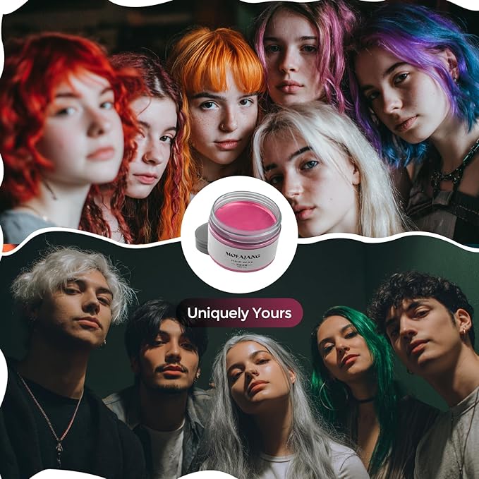 Light Pink Temporary Hair Color Wax - SOVONCARE Washable Hair Dye for Men & Women, All-Day Hold Disposable Hair Styling Clays for Party, Cosplay & Daily 4.23 oz