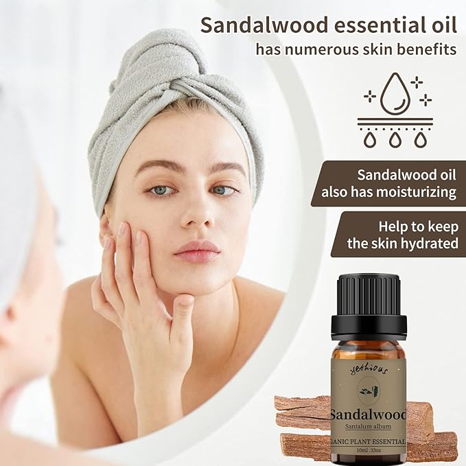 yethious Lavender Vanilla Sandalwood Essential Oil 100% Pure Organic Lavender Oil Essential Oil for Diffuser & Aromatherapy, Skin, Massage