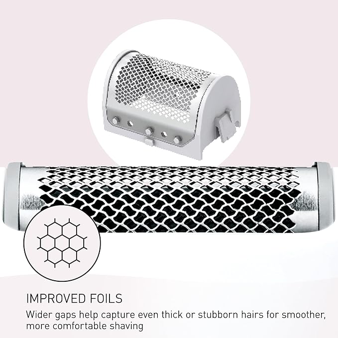 Panasonic Bikini Trimmer and Shaver for Women with 4 Attachments for Fast Easy Gentle Grooming in Intimate Areas, Use Wet/Dry, Electric Razor, Battery-Operated – ES-WV62-H (White/Silver)