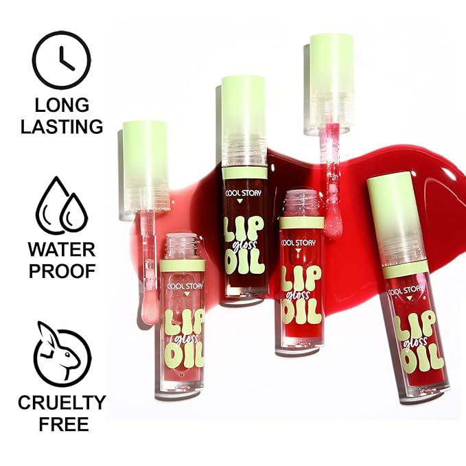 8 Pack Hydrating Glow Lip Oil Makeup Set for Women, Moisturizing Lip Gloss with Glow Finish, Long Lasting Nourishing Lip Care Fat Oil Lip Drip, Sweet Candy Scent (8 COLORS)
