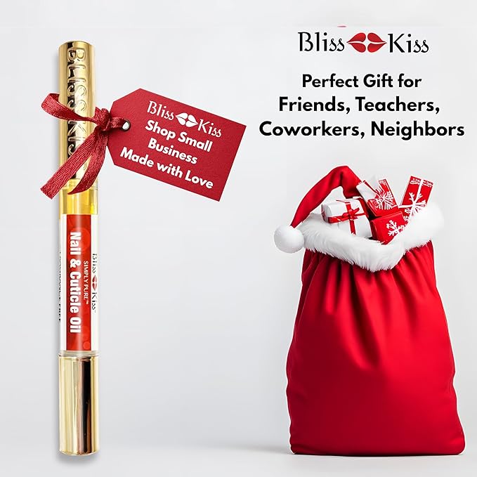 Bliss Kiss | 1 Fragrance Free | Nail Oil Cuticle Pen w/Vitamin E & Jojoba⏤Nail Strengthener Nail Growth Serum for Brittle Peeling Breaking Thin Nails