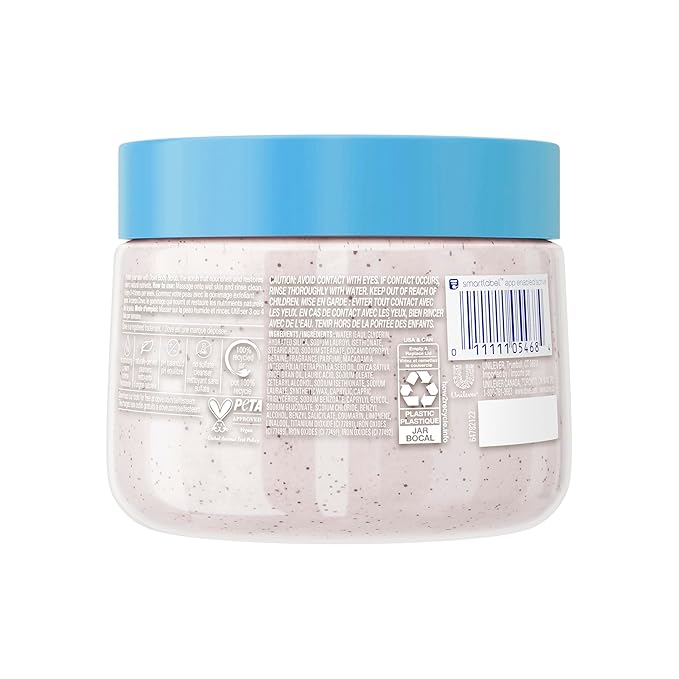 Dove Scrub Macadamia Rice Milk Body Scrub Exfoliates and Deeply Nourishes for Smooth, Radiant Skin 15 oz