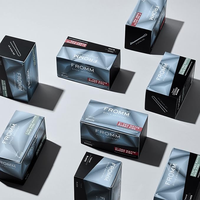 Fromm Style Artistry 1.75" U-shaped Crimped Hair Pins, Matte Black, 800 Hair Pins, Secure Hold, Suitable for All Hair Types and Lengths, Hair Accessories for Women