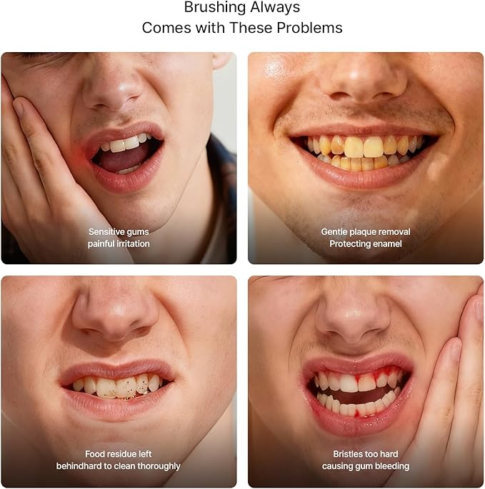 Ultra Soft Manual Toothbrush for Adults with Sensitive Gums, Aluminum Alloy + ABS Handle with 6 Replaceable Wide Soft Gum Care Heads, Gentle Daily Brushing, Eco-Friendly Reusable Design