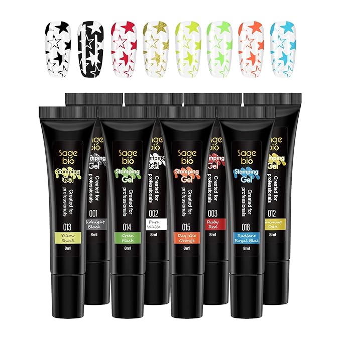 8 Colors Nail Stamping Polish Gels for Nail Stamp Print Polish Stamper DIY Nail Art Stamping Manicure