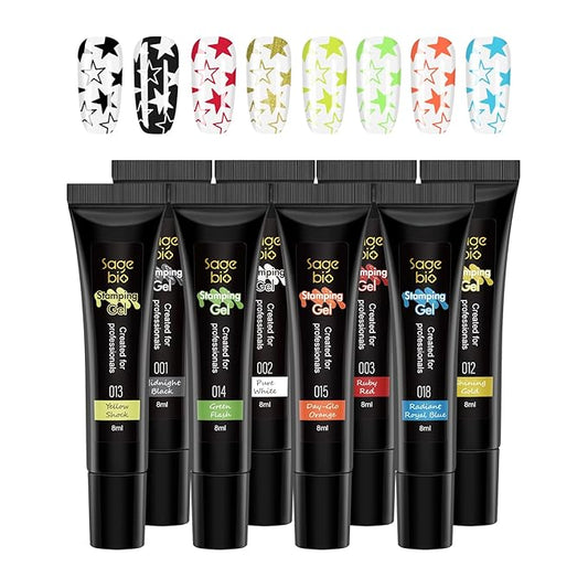 8 Colors Nail Stamping Polish Gels for Nail Stamp Print Polish Stamper DIY Nail Art Stamping Manicure
