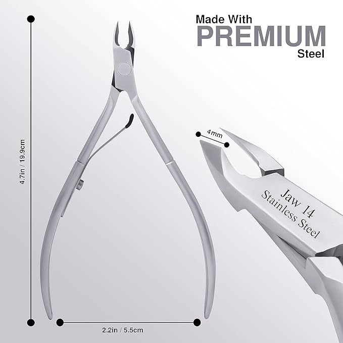 UM Supplies Cuticle Trimmer | Hangnail Remover | Extremely Sharp | Professional Cuticle Nippers | Stainless Steel | Cuticle clippers | Pedicure Manicure Tool (jaw 14)