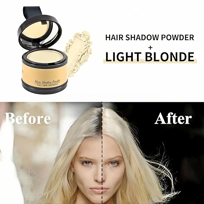Gowwim Root Touch up Powder, Instantly Gray Hair Cover up Hairline Powder for Women & Men Waterproof and Sweatproof Root Cover Up Long-Lasting for Thinning & Loss Hair (Light Blonde1, 4g)