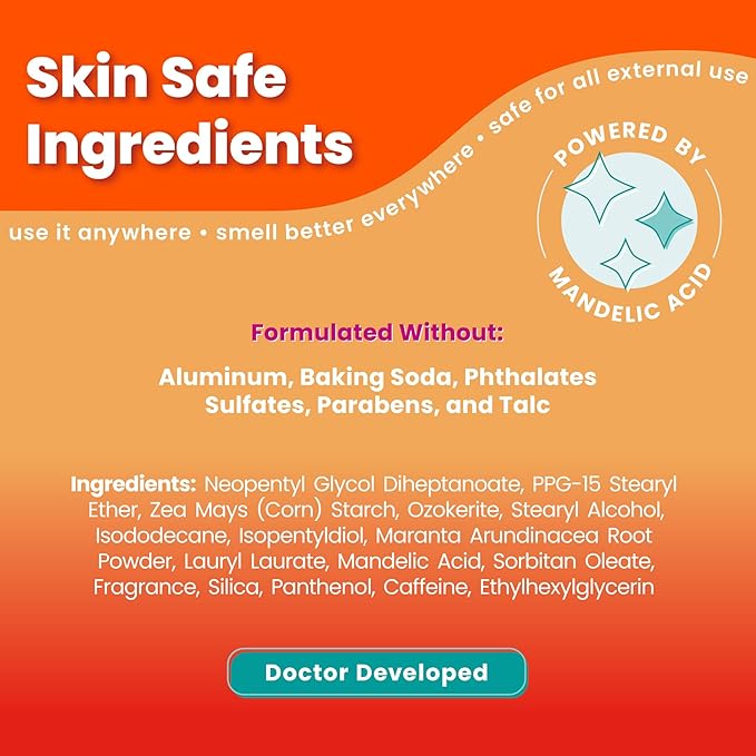 Lume Whole Body Deodorant - Smooth Solid Stick - 72 Hour Odor Control - Aluminum Free, Baking Soda Free and Skin Safe - 2.6 Ounce (Pack of 2) (Clean Tangerine)