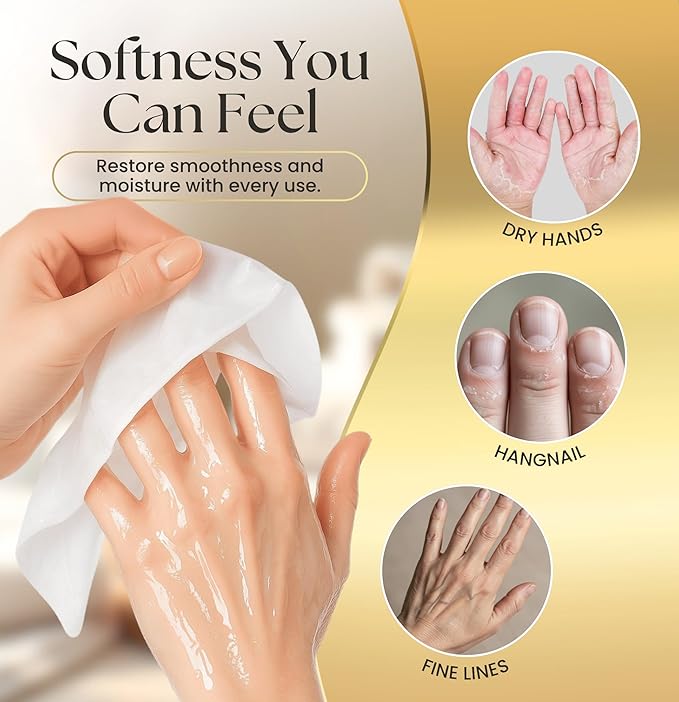 Epocha Hand Mask for Dry Cracked Hands Pack of 6 Pairs – Peeling Treatment with Shea Butter to Remove Dead Skin | Hand Moisturizing Gloves for Skin Relief, Soft and Smooth Hands