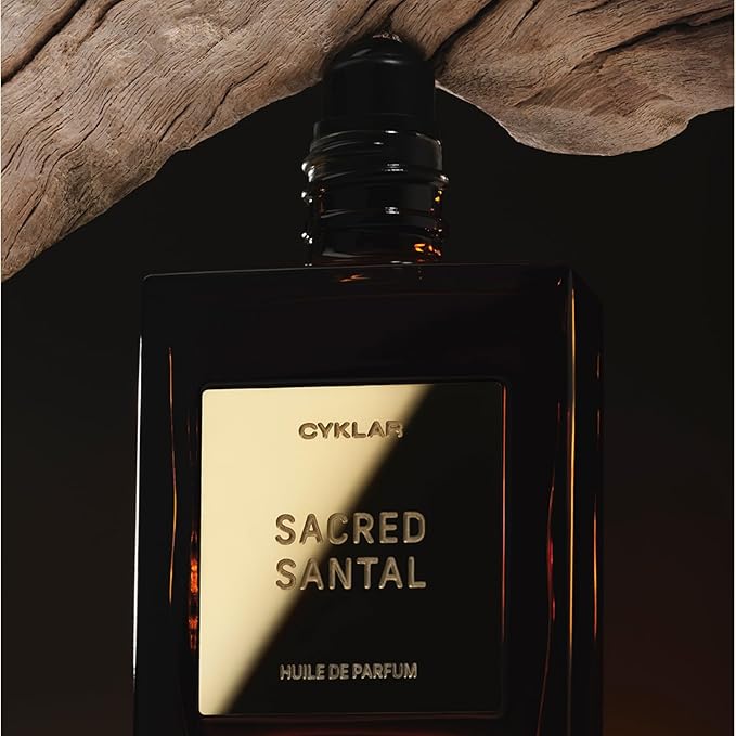 CYKLAR Perfume Oil Roll-on. Travel-Friendly Sacred Santal Fragrance with Bergamot, Amber, and Musk Notes. Long-Lasting Essential Oil Parfum for Women and Men. 0.5 Fl Oz Scented Rollerball Bottle