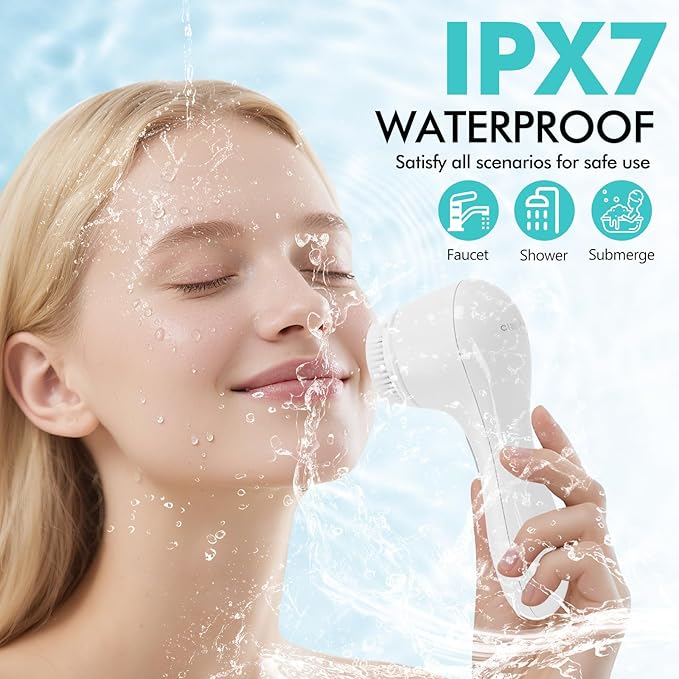 Clarisonic Aria Sonic Facial Cleansing Brush for Deep Cleaning & Anti-Aging, Waterproof Electric Face Wash System for All Skin Types (White)