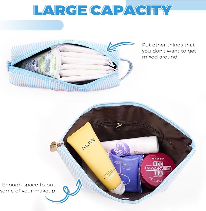 Customized Mothers Day Gifts - Birthday Gift for Mom,Gifts From Daughter,Mother in Law Gifts,Mama Gift Idea,Makeup Bag Set Cosmetic Bag - Blue,C