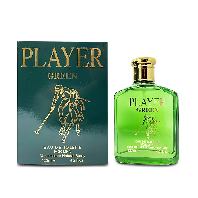 Player Green Sensual Woody Fragrance for Men | Long Lasting Cologne Aromatic Scent, Eau de Parfum Natural Spray - Great Holiday Gift, 3.4 Fl Oz/100 Ml