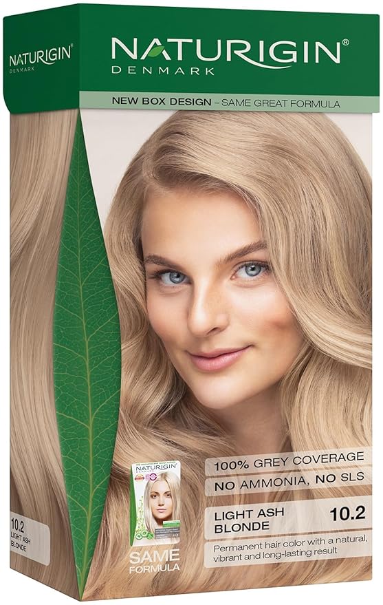 Naturigin Permanent Hair Color for Women - 10.2A Light Ash Blonde, Ammonia-Free Vegan Hair Dye with 100% Gray Coverage, Long-Lasting, Nourishing & Salon Quality Results