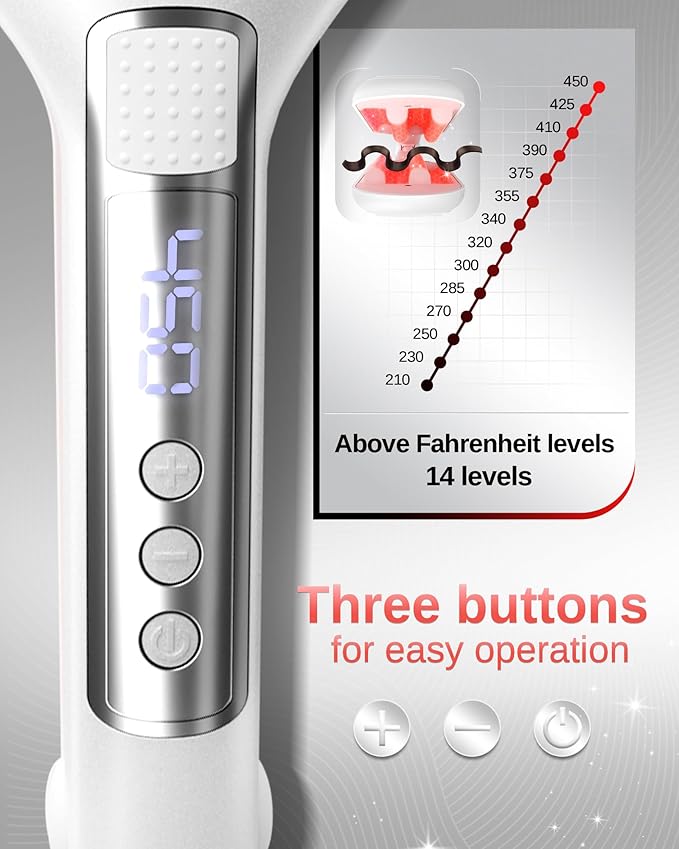 NOVUS Hair Crimper Waves and 4-Barrel Wave Curling Iron, Shallow Wave Hair Curlers Hot Tool with Ceramic, 0.6 Inch Beach Waves Curling Wand, Hair-Type Adjustable Heat