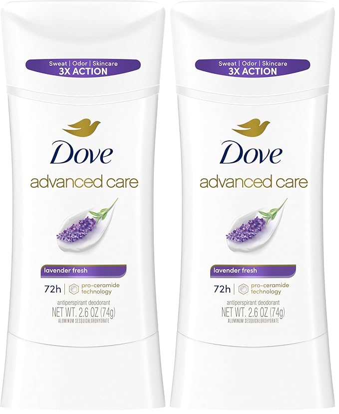 Dove Antiperspirant Deodorant Stick Lavender Fresh | 72 Hour Protection | Helps Repair Skin | 2.6 oz