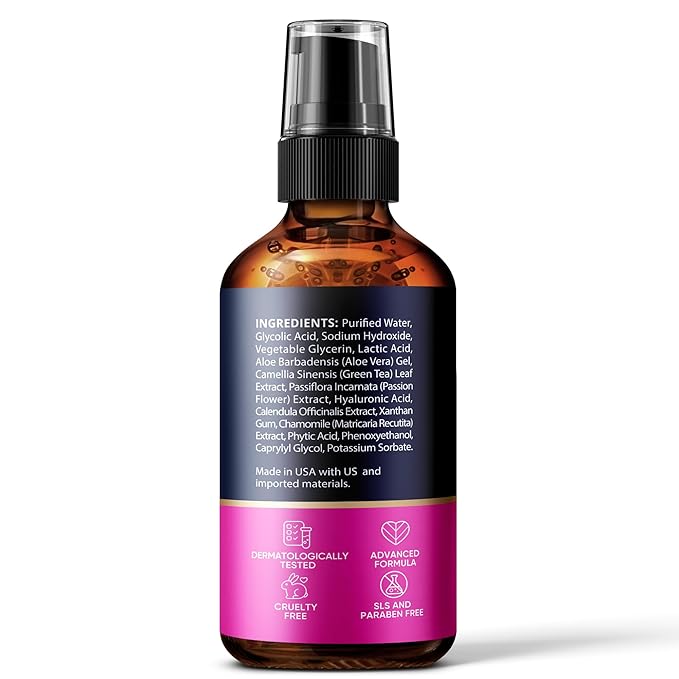 Glycolic Acid Serum for Face 15% - Extra Large Size (2 Oz) - Advanced Formula to Support Skin Radiance, Addressing Uneven Tone & Fine Lines