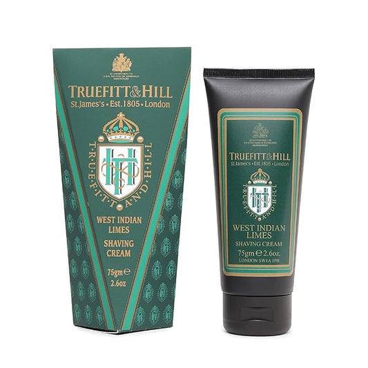 Truefitt & Hill Shaving Cream Tube - West Indian Limes - Premium Glycerin-Based Lather, Smooth Glide, and Hydration for a Luxurious Shave - 2.65 oz