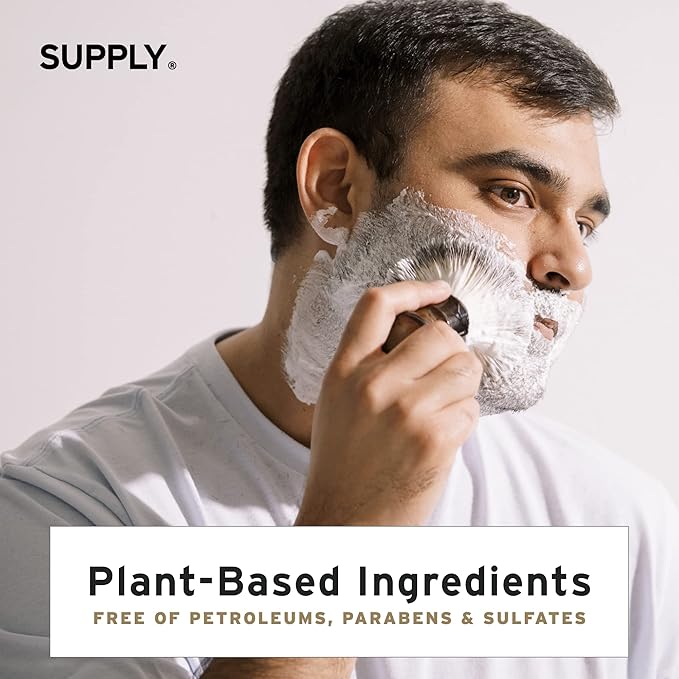 SUPPLY Ultra Lather Shaving Cream Fragrance Free - Hypoallergenic Formula for Men - 3.4 Oz Jar - Naturally Soothes and Protects, Guards Against Razor Burn and Irritation