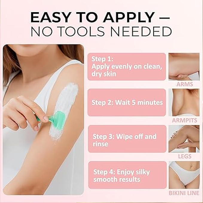 Bare Basic Hair Removal Cream,No Shave Hair Remover for Women, Suitable for Sensitive Skin, Fast and Gentle, Moisturizes and Nurtures Skin, Leaving it Soft and Protected after Hair Removal (1pcs)