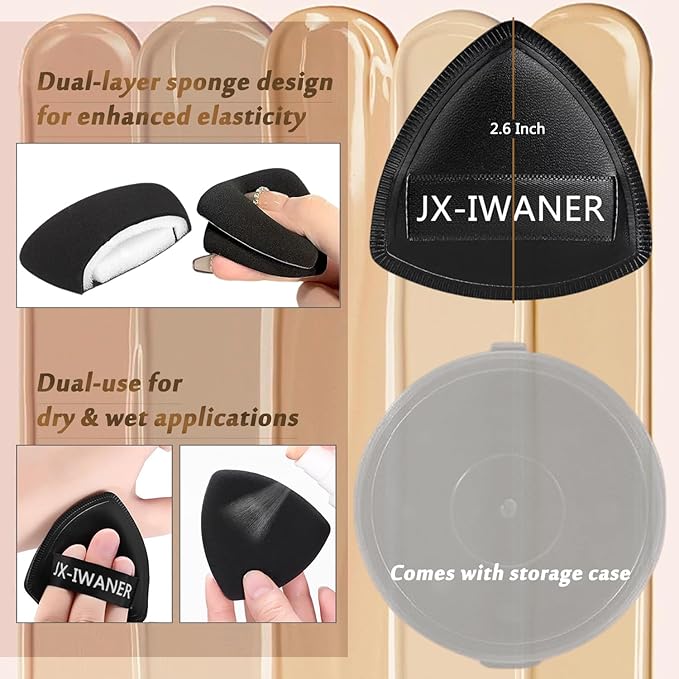 Flat Foundation Brush + Makeup Sponge, Korean Makeup Set Liquid Foundation Concealer Brush and Makeup Sponge for Blending, Cream, Premium Face Makeup