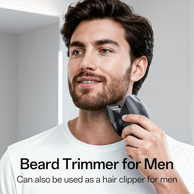 Electric Razor for Men, Head & Body Hair Shaver for Men, Cordless Rechargeable Wet/Dry Bald Head & Groin Waterproof Razor with Rotary Blades,Clippers, Beard Trimmer,Nose Trimmer, Brush (Gray)