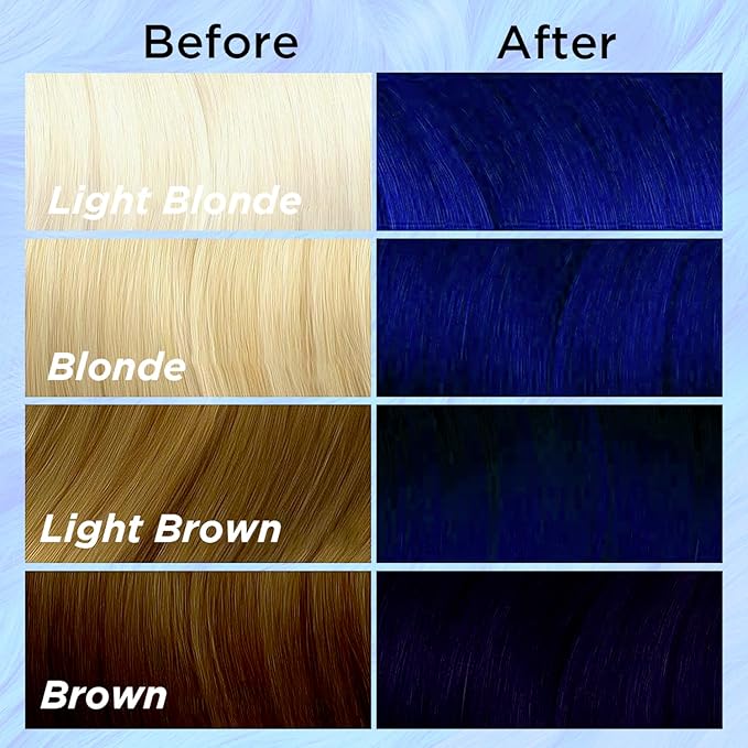 MOEHAIR Semi-Permanent Hair Color | Dark Blue Hair Dye 8 Oz | No Ammonia, Sulfate or Paraben | Vegan & Cruelty-Free | Voodoo Serenity Blue Hair Color | Gentle, Intermixable & Washable | All Hair Types