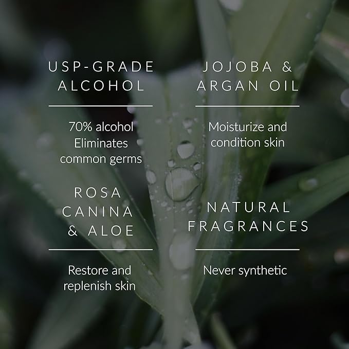 Noshinku - Refillable Hand Sanitizer Discovery Deux 4-Pack, Travel Size Sprayer, Hydrating Botanical Mist, Natural Ingredients, All Natural Fragrances, Sugarcane Derived Alcohol, No Parabens, No Dyes