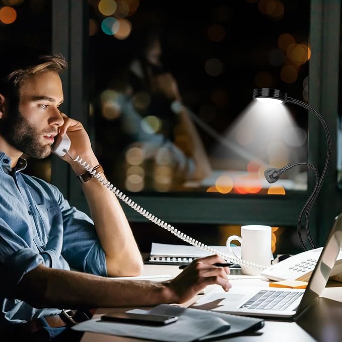 AORAEM LED Nail Lamp Double-Headed U V LED Light Quicky-Dry Nail Manicure Dryer Curing Light with Portable Gooseneck and Clamp Flash Cure U V Light for Gel Nails Professional Home DIY Salon Black