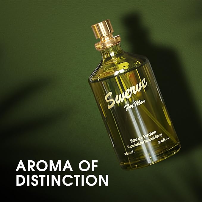 Swerve Sensual Woody Fragrance for Men | Long Lasting Cologne Aromatic Scent, Eau de Parfum Natural Spray - Great Holiday Gift, 3.4 Fl Oz/100 Ml
