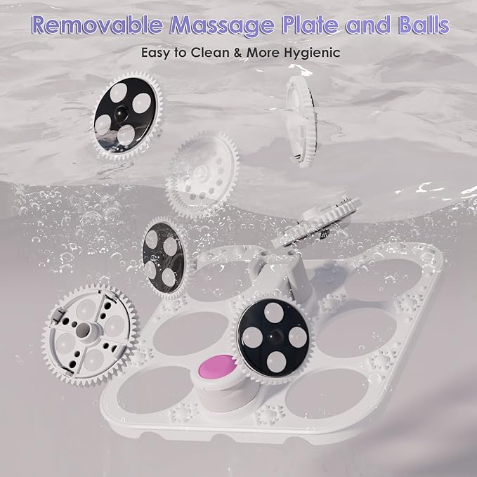 Collapsible Foot Spa Electric Rotary Massage, Foot Bath with Heat, Bubble,Temp Control, and 24 Motorized Shiatsu Massage Balls, Pedicure Foot Spa Tub for Stress Relief (Black)
