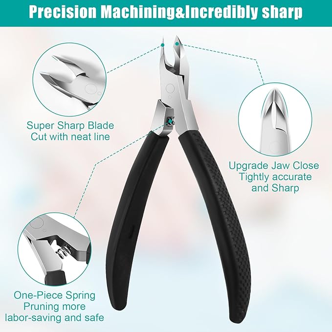 Diesisa Cuticle Trimmer,4mm Jaw Extremely Sharp,Cuticle Clippers for Nails with Silicone handle, Non-Slip,Professional Steel Cuticle Cutter,Trimmer Dead Skin Remover Stainless Cuticle Remover Tool